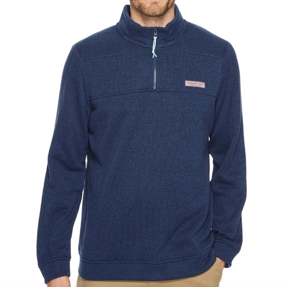 Vineyard Vines Shep Shirt Pullover - XL Deep Bay Blue Sweater Fleece - Picture 1 of 14
